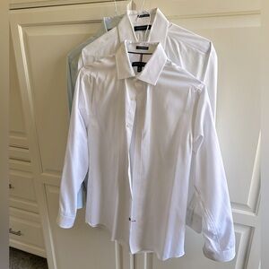 2 Tommy Hilfiger White Dress Shirts & 1 Blue Egara Dress Shirt, Size 15 1/2 Med